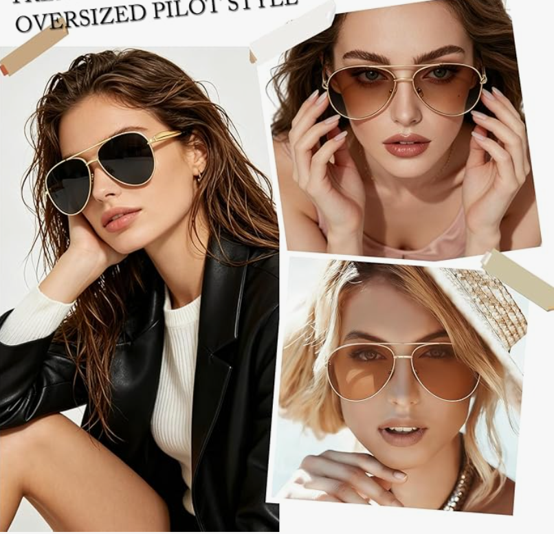 Luxury Gold Aviator Sunglasses for Men & Women | UV400 Polarized Vintage Designer Shades