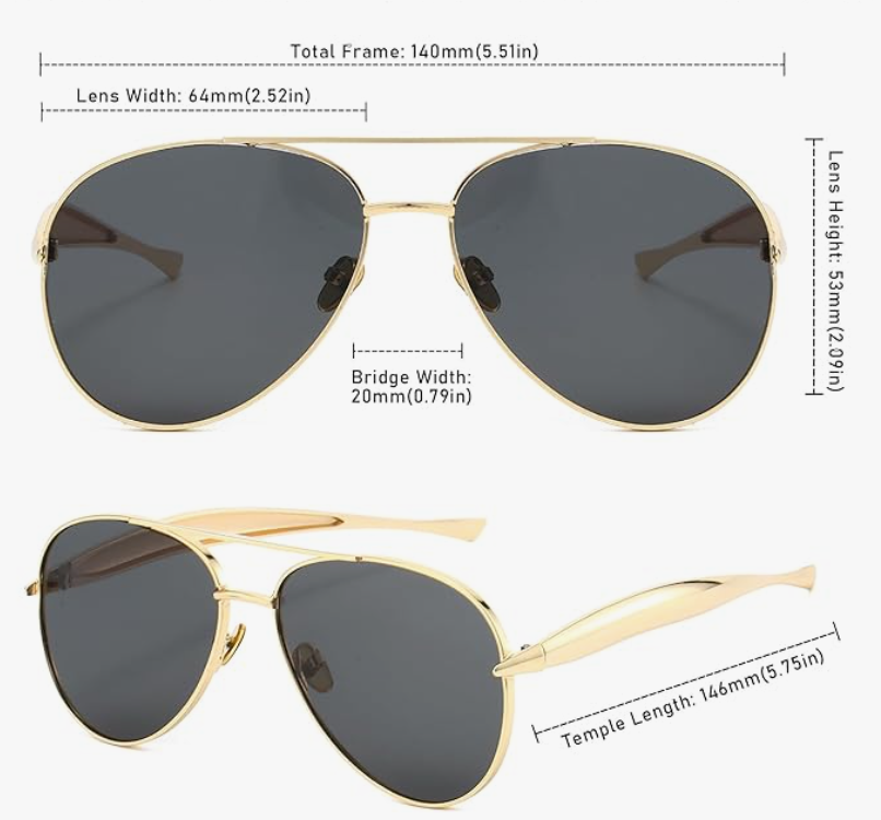 Luxury Gold Aviator Sunglasses for Men & Women | UV400 Polarized Vintage Designer Shades
